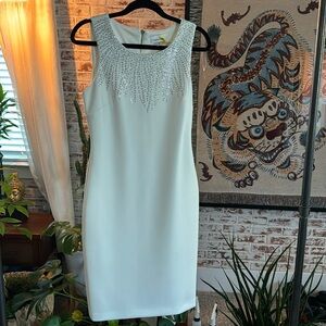 💎 White Calvin Klein Studded Dress (6) 🤍